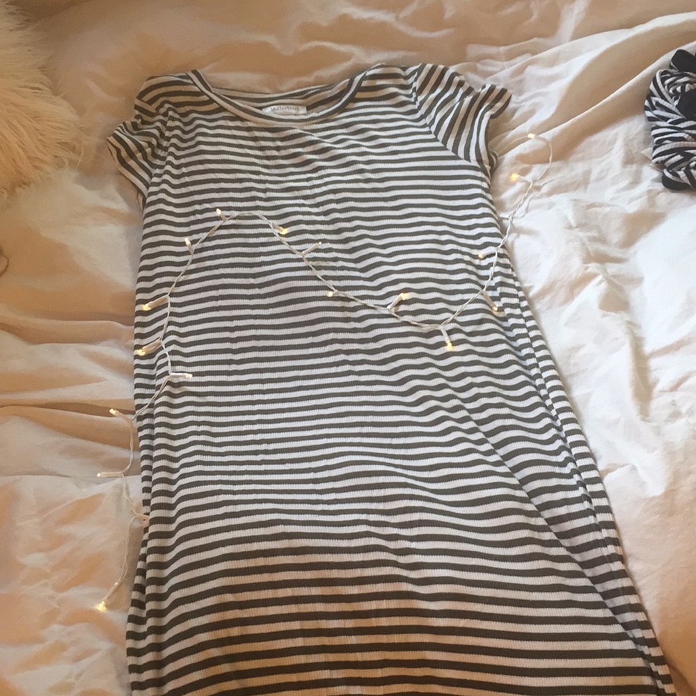 Green stripped dress